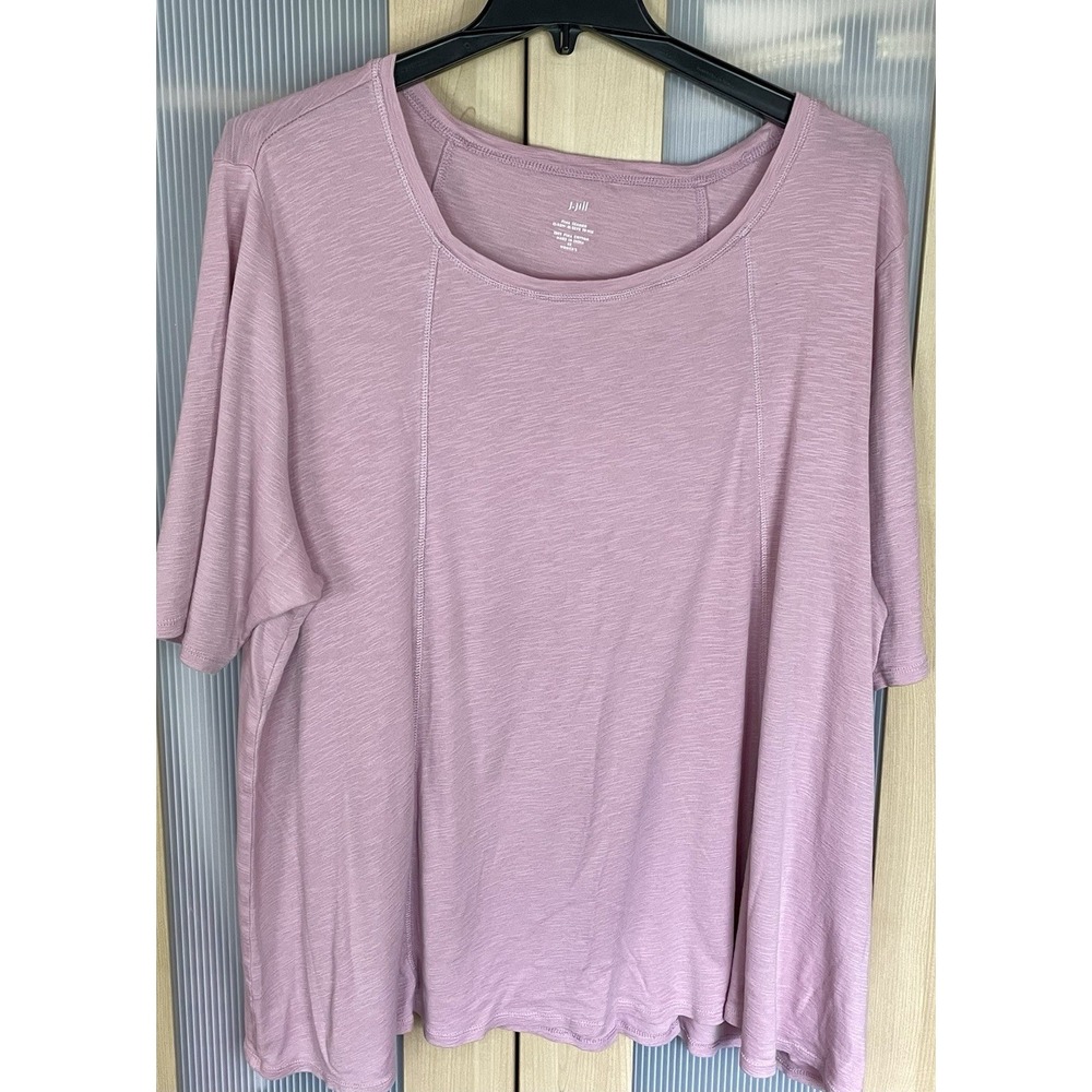 Pure Jill J Jill Pima Scoop Neck Tee Short Sleeve Pink 4X Top T-shirt Tunic New